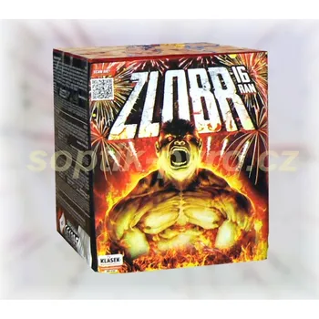 Zábavní pyrotechnika kompakt 16 výstřelů Zlobr (zábavní pyrotechnika kategorie F2 (prodejné od 18 let))