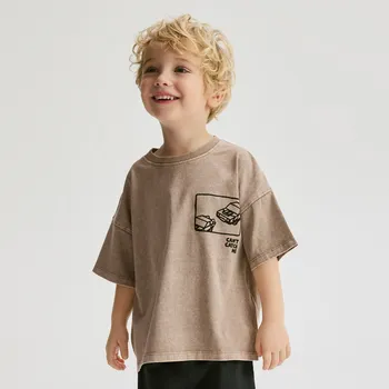 Chlapecké tričko Reserved - Tričko s potiskem - béžová - 012HS-08X - 012HS-08X-80