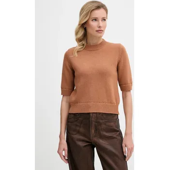 Dámské oblečení Svetr s příměsí vlny United Colors of Benetton 1KRBD2047 hnědá 82X, vel. XS