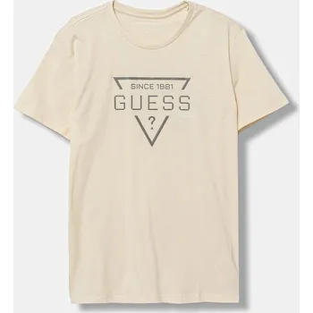 Dětské bavlněné tričko Guess L6RI30.I3Z14.PPY2 béžová 01X, vel. 166-175