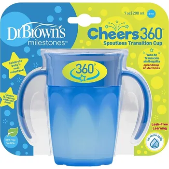 DR.BROWNS Hrnek Cheers360 modrý 200ml 6m+
