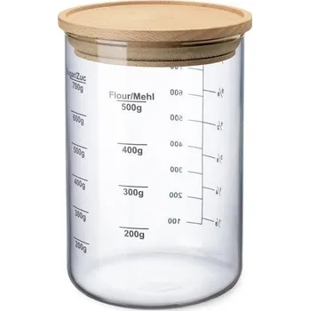 Dóza na potraviny SIMAX Zásobník se stupnicí a dřevěným víčkem 0,8 l