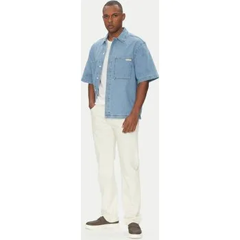 Pánská košile Calvin Klein Jeans džínová košile Bowler J30J327512 Modrá Relaxed Fit XXL
