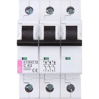 vypínač JIŠTIČ NADPROUDOVÝ 3P C63A 6kA AC ETIMAT 10 ETI 002135722