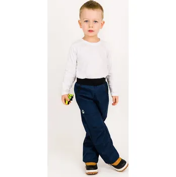 Chlapecké kalhoty Kocour Mourek Kalhoty dětské softshellové jarní s bambusem tm. modré Velikost 146