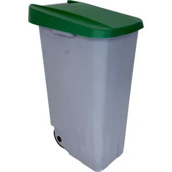Odpadkový koš Denox odpadkový koš RECICLO na tříděný odpad 110 L, zelené víko, plastový s kolečky