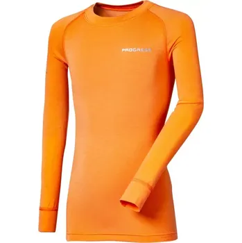 Pánské tričko PROGRESS Progress Bambus dětské termo triko s dlouhým rukávem, meruňka velikost 152