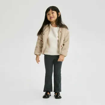 Dívčí kalhoty Reserved - Zateplené kalhoty flare - tmavě šedá - 883FF-90M - 883FF-90M-86