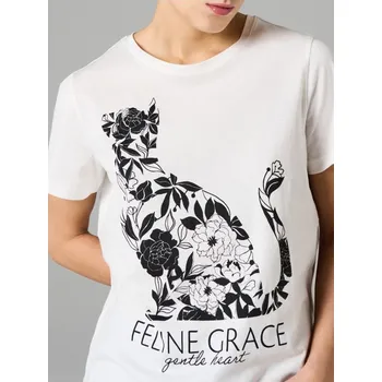 Sinsay - Bavlněná košilka s potiskem - krémová - 000HB-01X - 000HB-01X-XL