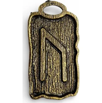 Náhrdelník Drakkaria URUZ - runový amulet, zinek staromosaz