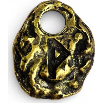 Náhrdelník Drakkaria WUNJO - runový amulet staromosaz