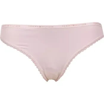 Dámské spodní prádlo Dámská tanga s jemnou krajkou Tommy Hilfiger UW0UW05882 cream velikost XL-46/48