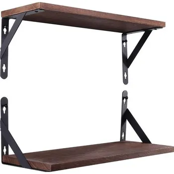 Knihovna Sada 2 nástěnných polic AGM, plovoucí police 42,5 cm x 15 cm, rustikální dřevěná závěsná police,