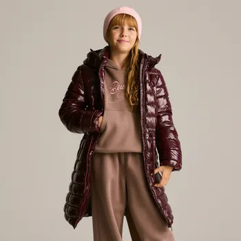 Reserved - Prošívaný kabát s leskem - kávová - 230EX-84X - 230EX-84X-128