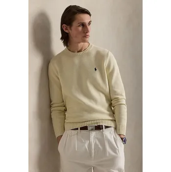Oblečení a móda Bavlněný svetr Polo Ralph Lauren 710810846 béžová 01X, vel. XL