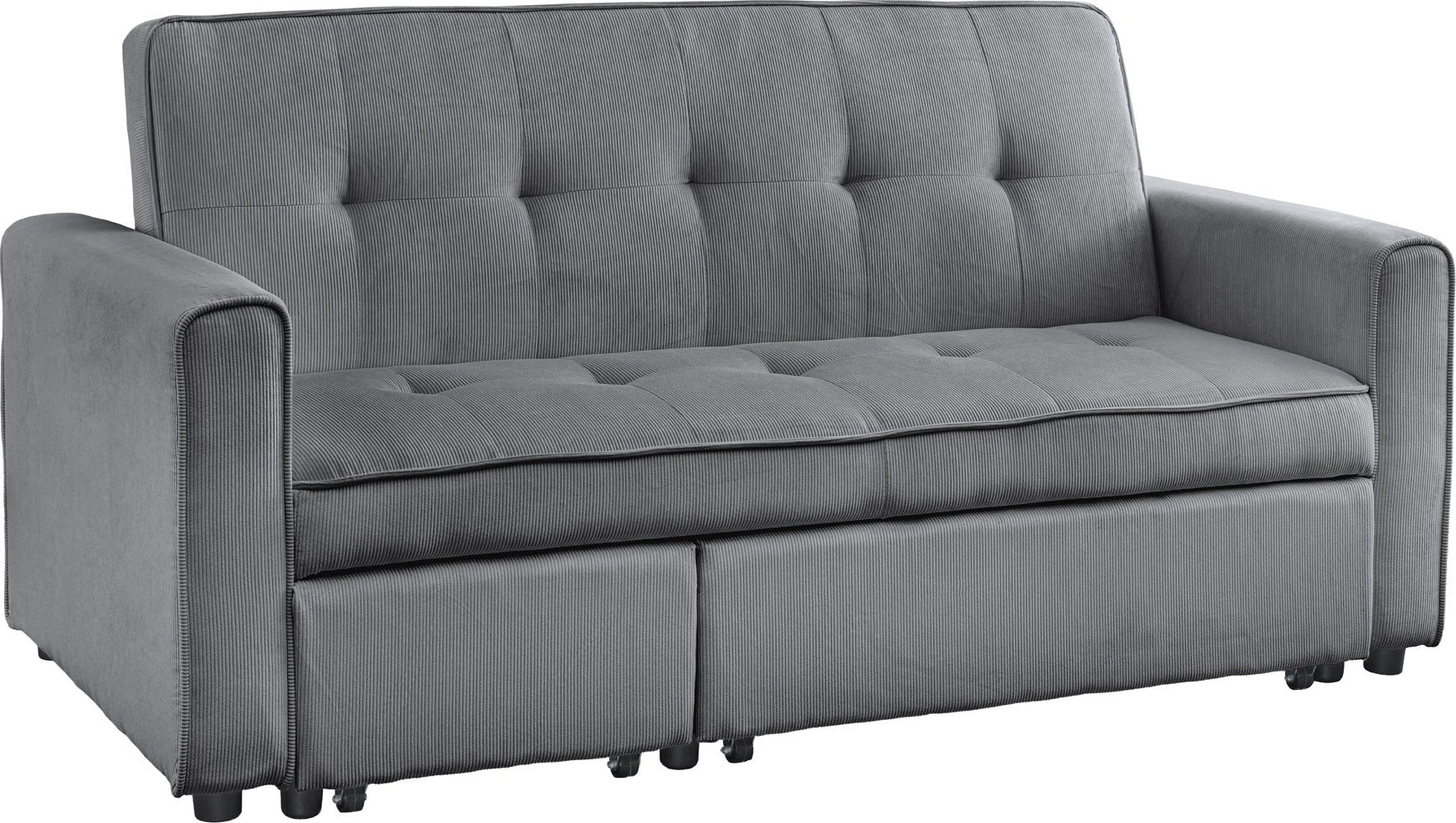 Rozkládací pohovka SMART 180 CM šedá manšestr