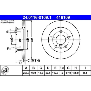 Brzdový kotouč Brzdový kotouč ATE 24.0116-0109.1