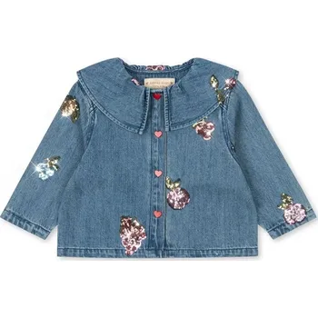 Dětská riflová bunda Konges Sløjd MAGOT SEQUIN DENIM SHIRT GOTS KS104363.PreSpring námořnická modř 59X, vel. 80