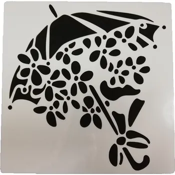 Šablona plastová pro kreativní tvoření - 15 x 15 - Květiny č.8