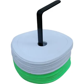 Sportovní kužel MERCO Značka na podlahu kruh, sada 24 ks, 2x12 Barva: bílo-zelená