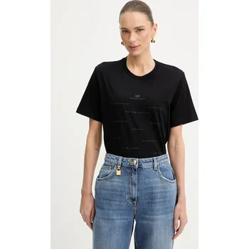 Pánské tričko Bavlněné tričko Elisabetta Franchi MA74D61E2 černá 99X, vel. 40