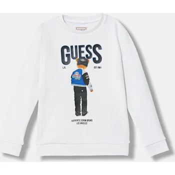 Chlapecká mikina Dětská bavlněná mikina Guess N6RQ03.KAD74.PPY2 bílá 00X, vel. 96-104