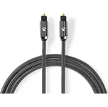 NEDIS Optický audio kabel | TosLink Zástrčka | TosLink Zástrčka | 2.00 m | Kulatý | Bavlna | Šedá Gun Metal | Box s Okénkem