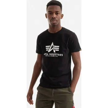 Pánské tričko Bavlněné tričko Alpha Industries Basic T-Shirt 100501.03 černá 99X, vel. S