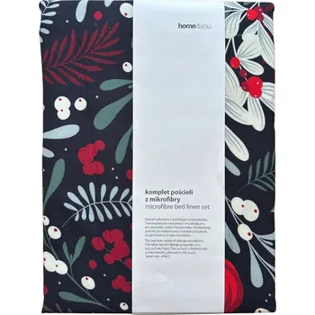 Povlečení POVLEČENÍ HOME&YOU z mikrovlákna s vánočním motivem větviček 160x200