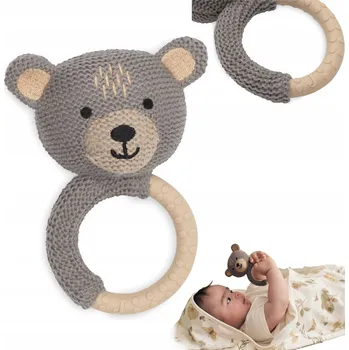 Jollein silikonové kousátko s chrastítkem Medvídek BEAR