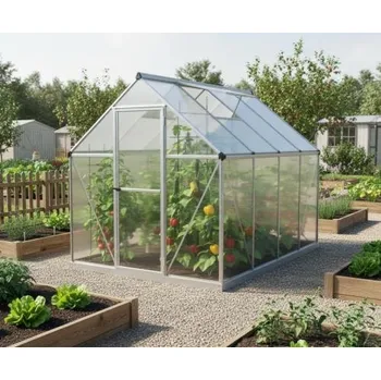 Skleník skleník LANITPLAST SARANA 6x8 PC 4 mm stříbrný - V212