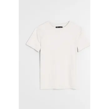 Oblečení a móda Sinsay - Bavlněné tričko s krátkým rukávem - krémová - 579HC-01X - 579HC-01X-S