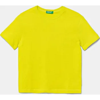 Chlapecké tričko Dětské bavlněné tričko United Colors of Benetton 3I1XG10JM.P.Seasonal zelená 71X, vel. 104