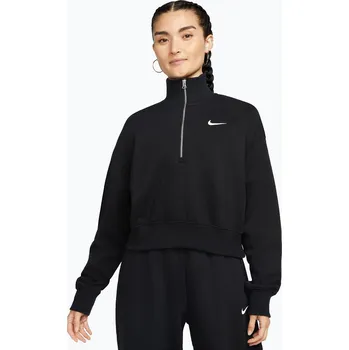 Dámská mikina Dámská mikina Nike Sportswear Phoenix Fleece 1/2 Zip Cropped black/sail
