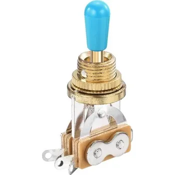 Elektrická kytara QUARKZMAN 3polohový kytarový krátký přepínač, rovný přepínač, zlatý s modrým krytem tlačítka,