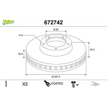 Brzdový kotouč Brzdový kotouč VALEO 672742