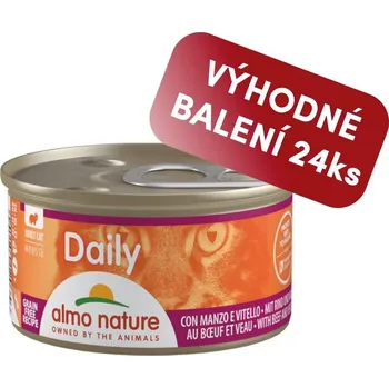 Krmivo pro kočku Almo Nature Daily Menu - Pěna s hovězím a telecím 85g výhodné balení 24ks