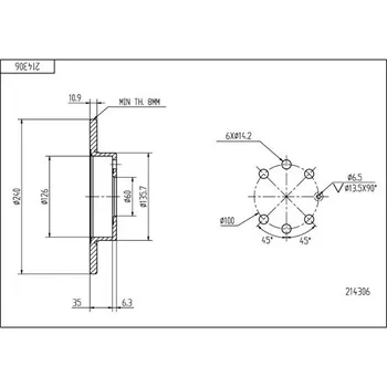Brzdový kotouč Brzdový kotouč HART 214 306