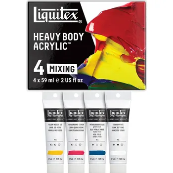 Vodová barva Akrylová barva Liquitex Heavy Body Mixing, sada 4 ks