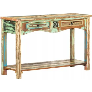 Konferenční stolek Dřevěný konzolový stolek vintage 120 x 40 x 75 cm se 2 zásuvkami