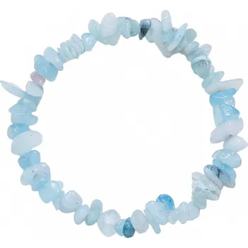 Náramek BEALIO BEALIO Minerální náramek AKVAMARÍN sekaný modrá 17-21 cm