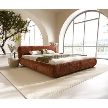 Postel DELIFE Čalouněná postel Shona 180x200 cm plyšová látka rošt