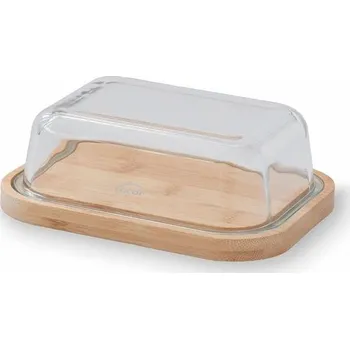 Nábytkové kování Lacor - 62898 - Nádoba na máslo, Bambusová základna, Tác z borosilikátového skla, Snadné čištění,