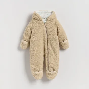 Dětská móda Reserved - Žerzejové body s&nbsp;kapucí - béžová - 215FO-80X - 215FO-80X-74