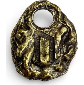 Náhrdelník Drakkaria URUZ - runový amulet staromosaz