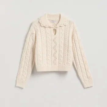 Dámský svetr Reserved - Svetr s ozdobným pletením - tělová - 517HH-02X - 517HH-02X-XL