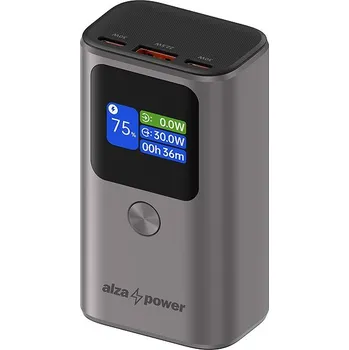 Powerbanka AlzaPower Vision 10000mAh Power Delivery (30W) stříbrná