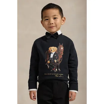 Chlapecká mikina Dětská bavlněná mikina Polo Ralph Lauren 322A10261001 černá 99X, vel. 109-116