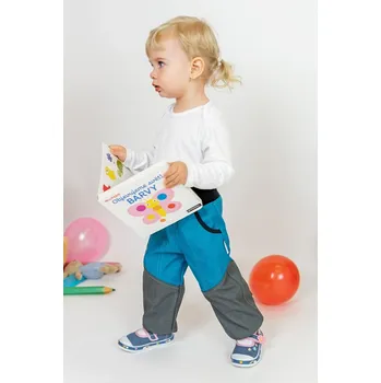 Chlapecké kalhoty Kocour Mourek Kalhoty baby softshellové jarní s bambusem petrolejovo-šedé Velikost 86