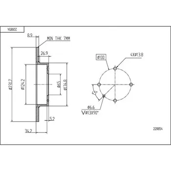 Brzdový kotouč Brzdový kotouč HART 220 854